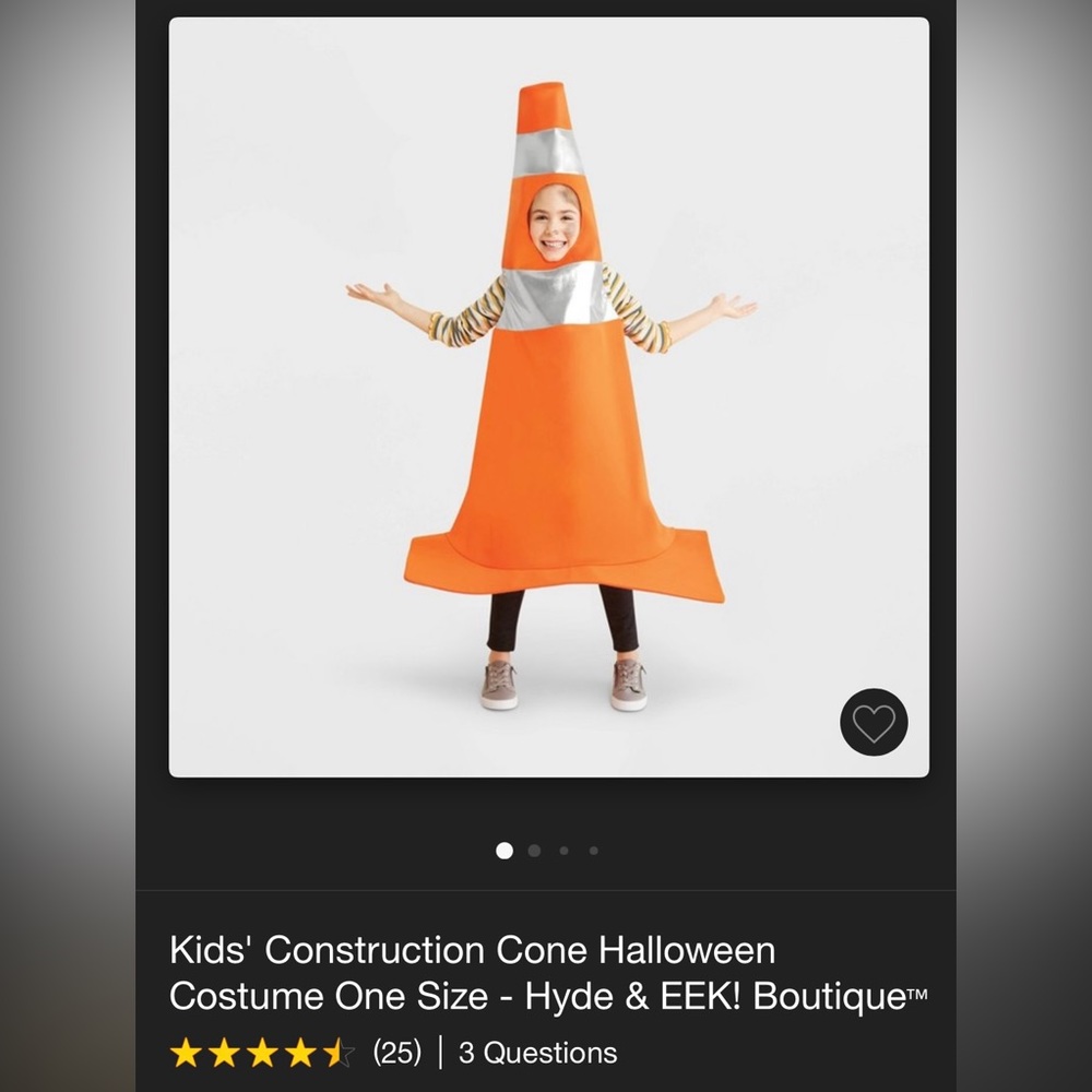Hyde & Eek! kids construction/traffic cone costume